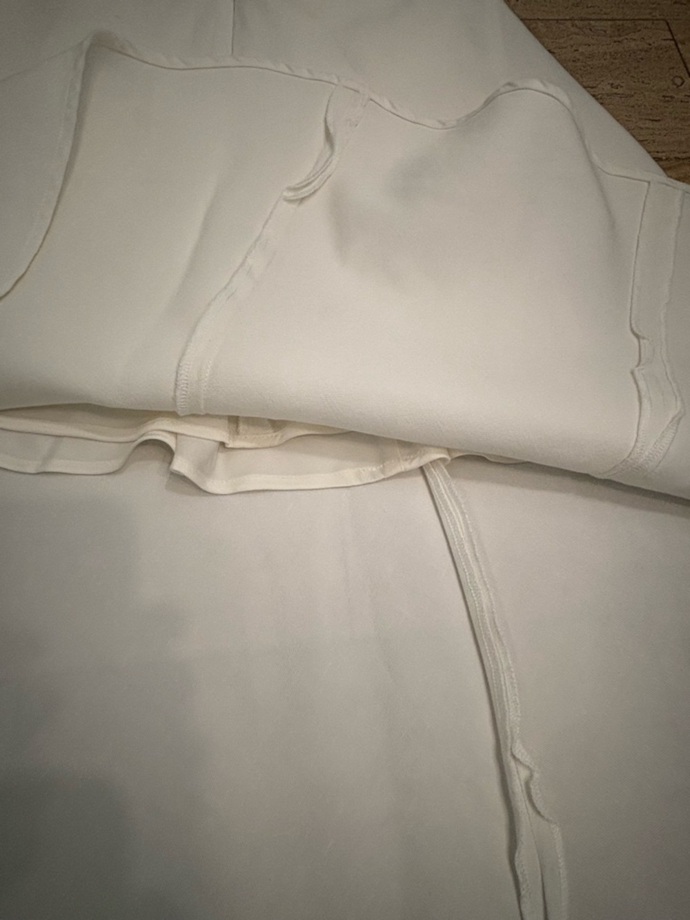 Vince Off  White Linen Blend Asymmetrical A-Line Skirt size 4 - Picture 8 of 9